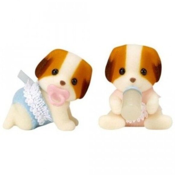 Calico Critters Sunnybrook Spaniel Twins w/baby bottle, pacifier New in Box - Picture 4 of 14